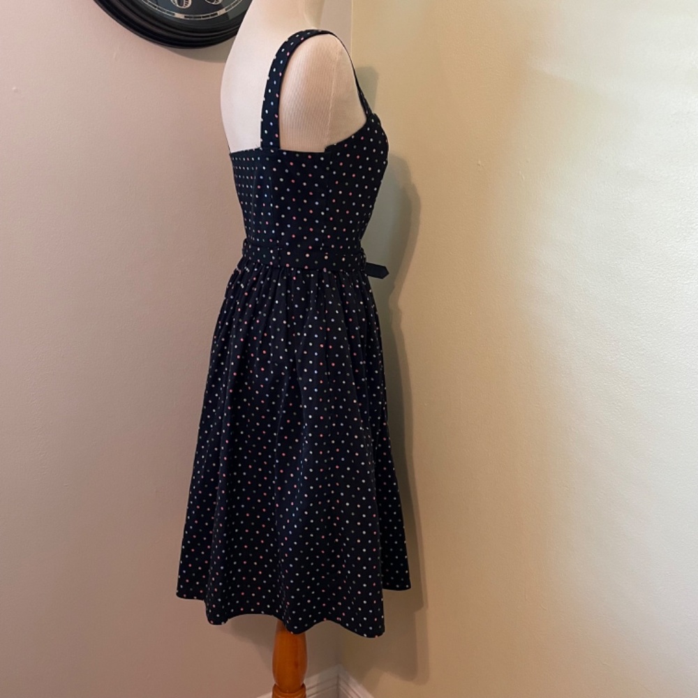 Collectif Polka Dot Dress with belt - altered smaller UK 10 Small - Picture 3 of 14